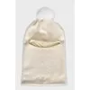 White balaclava with short pile