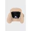 Voluminous beige hat