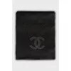 Black cashmere scarf with brand logo