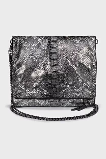 Silver animal print bag