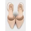 Leather slingbacks with a shaped heel