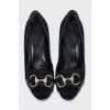 Textile shoes with gold decor