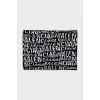 Black and white printed wool scarf