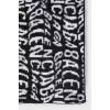 Black and white printed wool scarf