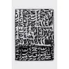 Black and white printed wool scarf
