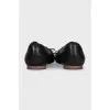 Leather ballet flats with a webbing heel