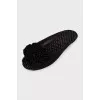 Black textile flip-flops