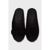 Black textile flip-flops