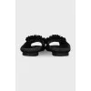 Black textile flip-flops