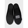 Black textile flip-flops