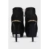 Suede open-toe ankle boots