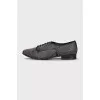 Leather shoes with rhinestones