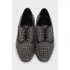 Leather shoes with rhinestones