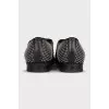 Leather shoes with rhinestones