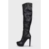 Black boots with heels