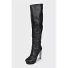 Black boots with heels