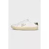 Leather sneakers with signature embroidery