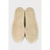 Leather sneakers with signature embroidery