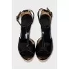 Patent leather wedge sandals