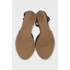 Patent leather wedge sandals