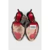 Transparent sandals with snake skin