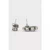 Silver stud earrings with crystals