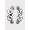 Silver stud earrings with crystals