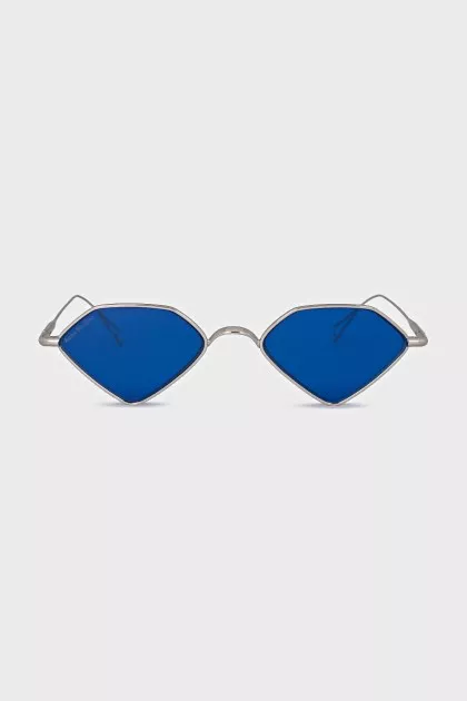 Blue thin-frame sunglasses