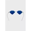 Blue thin-frame sunglasses
