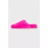 Pink flip-flops with long pile