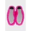 Pink flip-flops with long pile