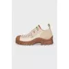 Leather and suede sneakers with a contrasting sole