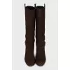 High suede boots with buckles