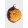 Three-color fur keychain