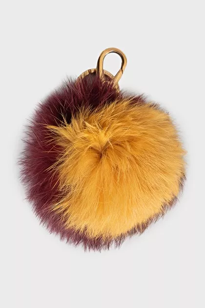 Three-color fur keychain