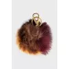 Three-color fur keychain