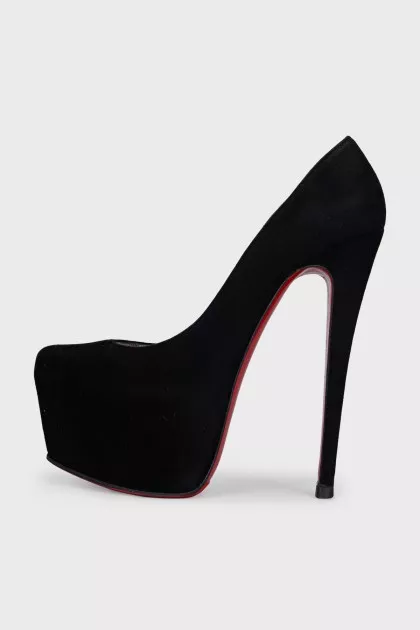 Suede platform heeled shoes