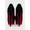 Suede platform heeled shoes