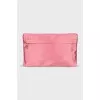 Pink textile cosmetic bag