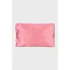 Pink textile cosmetic bag