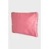 Pink textile cosmetic bag