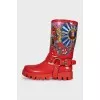 Rubber boots with a bright print