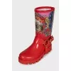 Rubber boots with a bright print