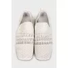 Leather ballet flats with a braided front