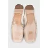Leather ballet flats with a braided front