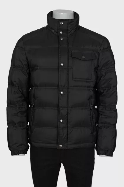 Men's black jacket with patch pocket