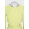 Fitted dress with rhinestones on the collar