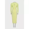 Fitted dress with rhinestones on the collar