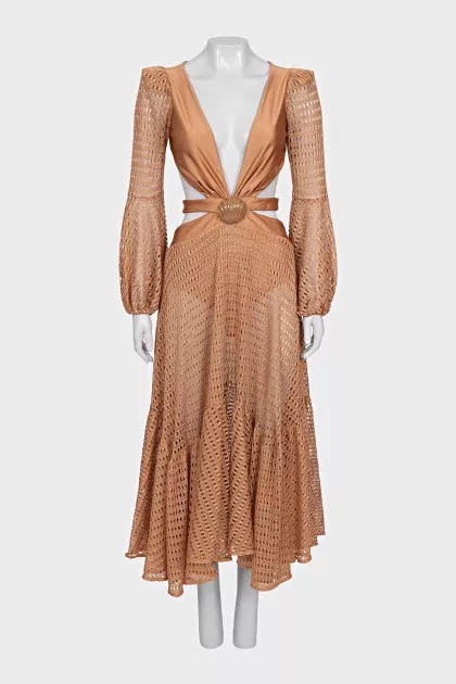 Perforated dress with open back