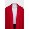 Red coat without fastening